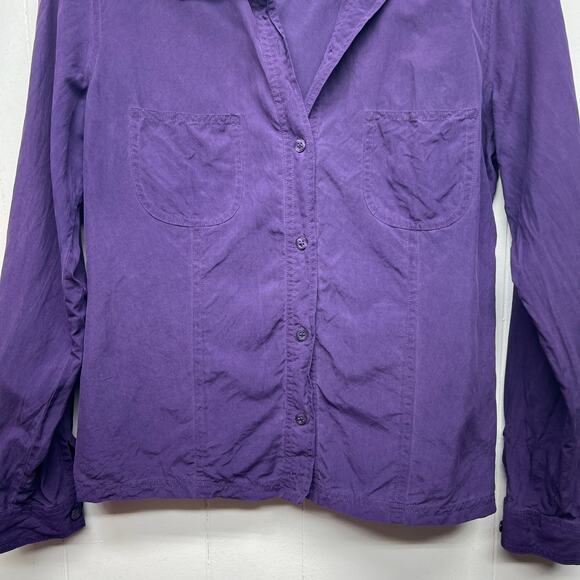 Spenser Jeremy 100% Silk Button Down Long Sleeve Purple Shirt Women's Size Small - Picture 4 of 10